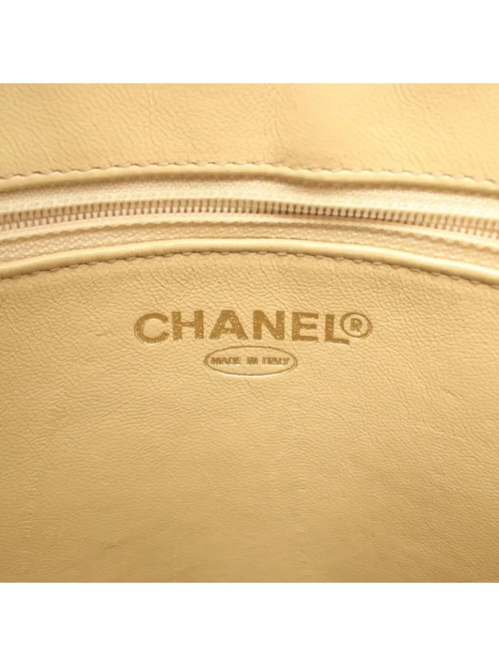 Chanel Tote Bag Choco Bar 2-Way Beige Black Leather Patent Shoulder